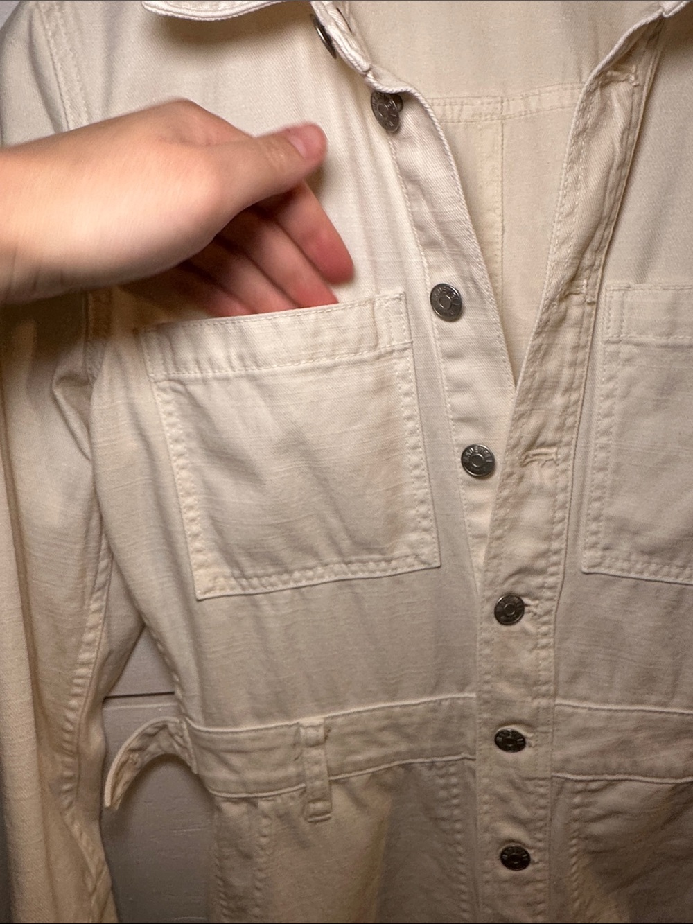 Madewell Garment Dyed Relaxed Coverall Jumpsuit In Antique Cream - Picture 3 of 16